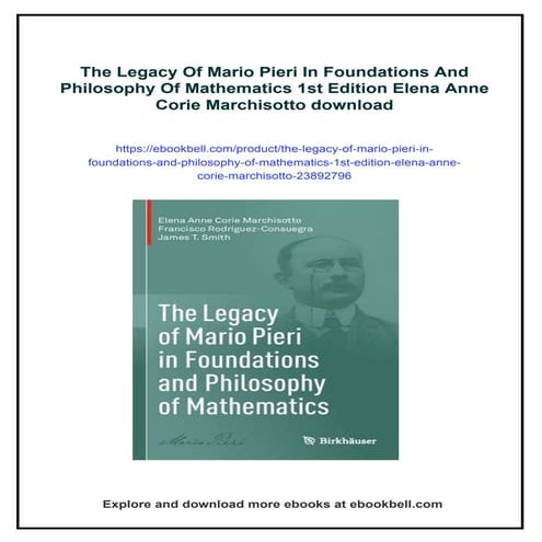 The Legacy Of Mario Pieri In Foundations And Philosophy Of Mathematics 1st Ed...