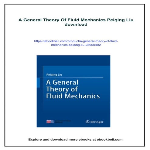 A General Theory Of Fluid Mechanics Peiqing Liu | PDF