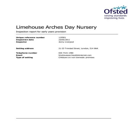Nursery Education inspection report | PDF
