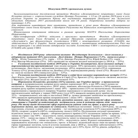 Підсумки-2019: громадська думка