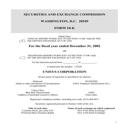 unisys 2002_10K