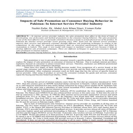 Impacts of Sale Promotion on Consumer Buying Behavior in Pakistan: In ...