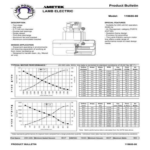 Product Bulletin Ametek 119655-00 | PDF