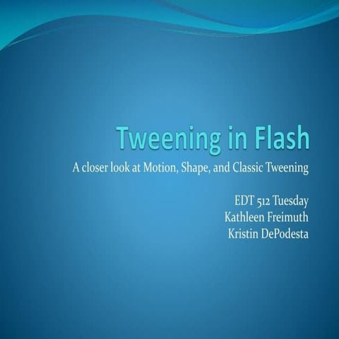 Tweening for 2d Animation subject for TVL | PPT