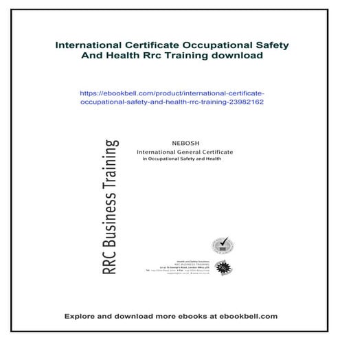 International Certificate Occupational Safety And Health Rrc Training | PDF