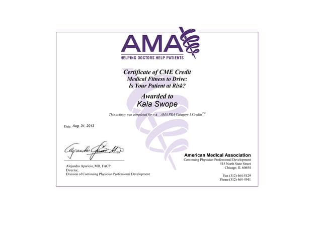 AMA Certificate PPT AMA Certificate PPT