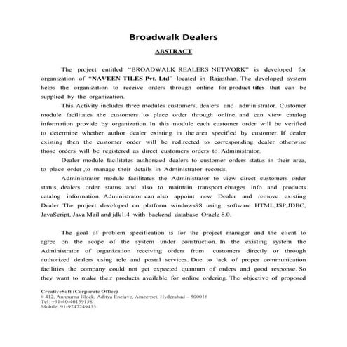  Broad walk Dealers Abstract 2017