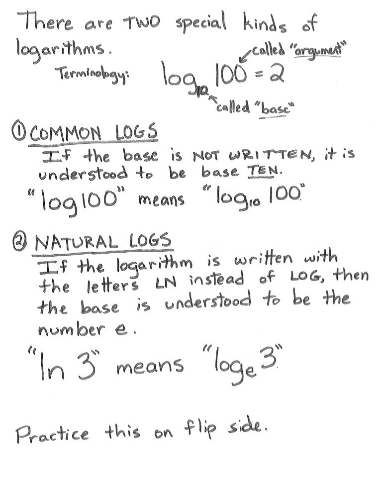 Explanation of Common and Natural Logs