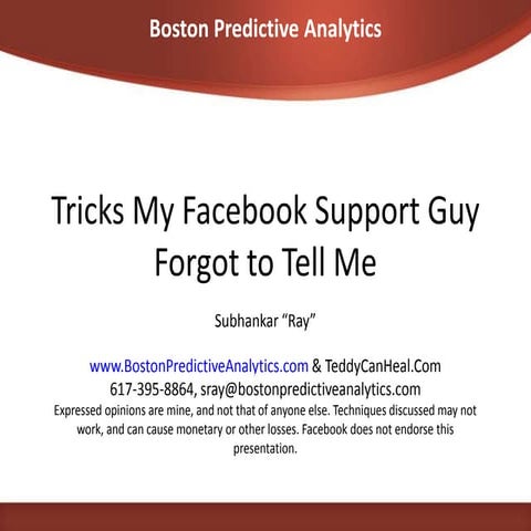 Tricks My Facebook Support Guy Forgot to Tell