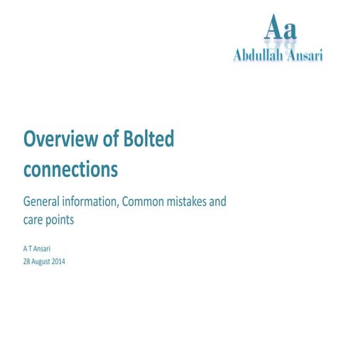 Overview of Bolted Connections