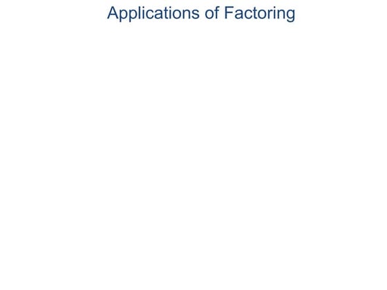 11 applications of factoring