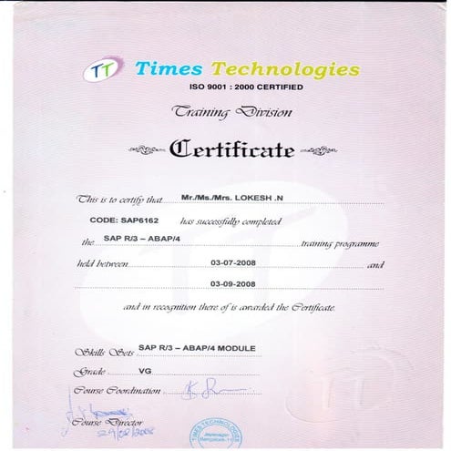 SAP Times technologies certificate | PDF