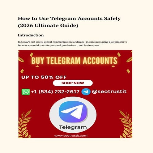 2026 Ultimate Guide to Using Telegram Accounts Safely and Securely | PDF