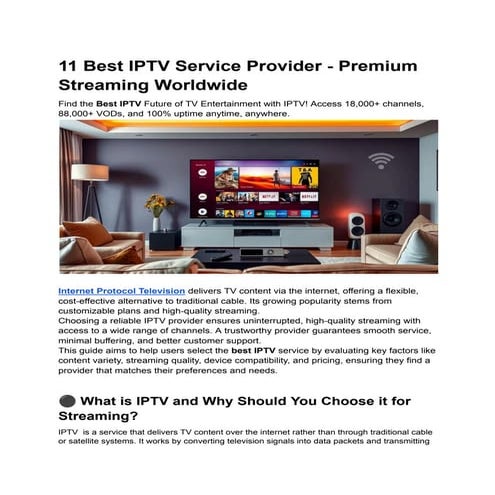 11 Best IPTV Service Provider - Premium Streaming Worldwide.pdf