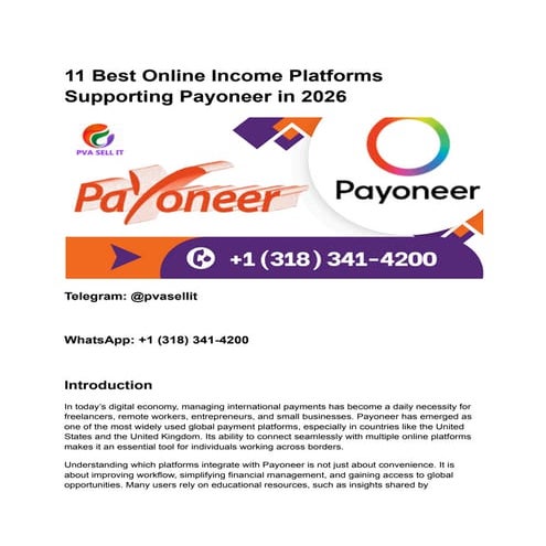 11 Best Online Income Platforms Supporting Payoneer in 2026.pdf