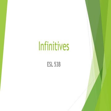 11B Infinitives Overview