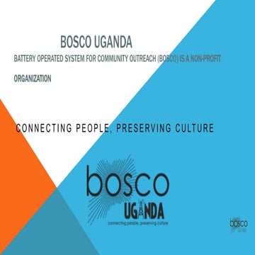 BOSCO Uganda: Alternative Power Sources for Community Networks