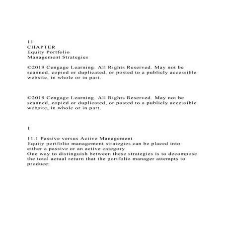 11CHAPTEREquity PortfolioManagement Strategies©2019 .docx