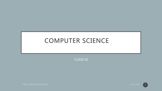 COMPUTER SCIENCE CLASS 11