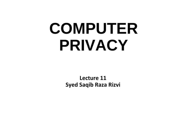11 Computer Privacy