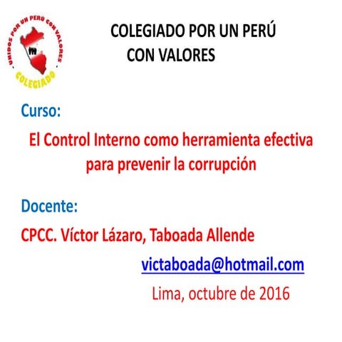 11° conferencia    el control interno como herramienta efectiva para prevenir...