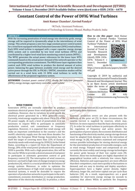 IRJET- A Review of Power Control Strategies for DFIG based Wind Energy ...