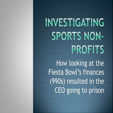 “The Numbers in Sports - Investigating Sports Non-Profits" by Craig Harris