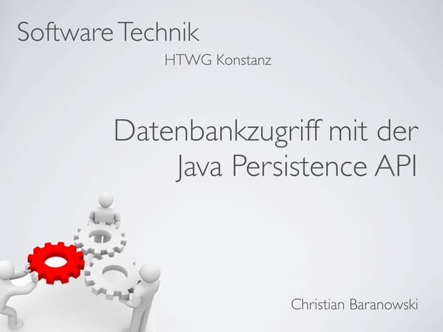Datenbankzugriff mit der Java Persistence Api