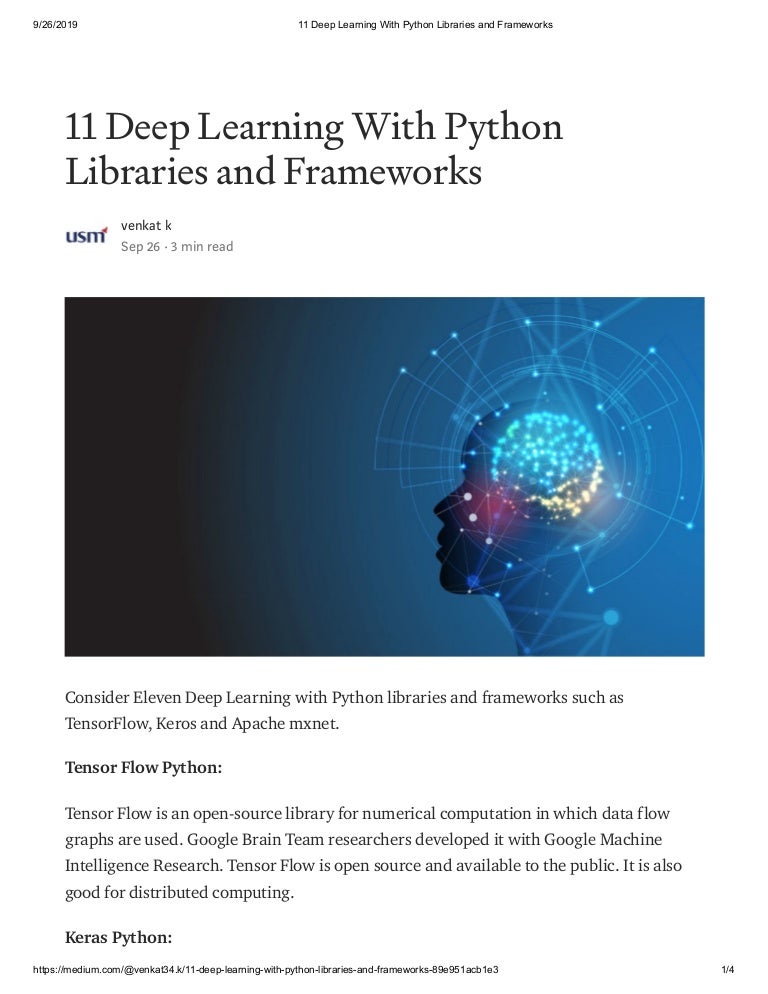 framework machine learning python