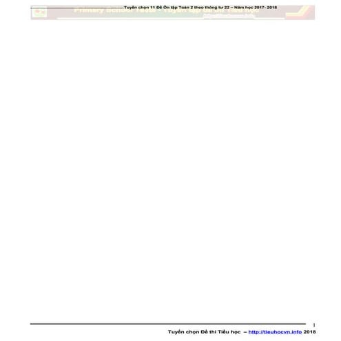 11 Đề Ôn luyện Toán 2 Theo 4 mức độ | 11 Math Tests for 2nd Grade with 4 levels