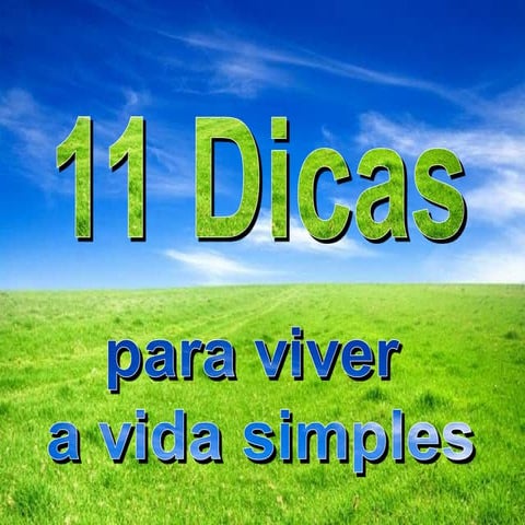 11 Dicas Para Viver a Vida Simples | PPS