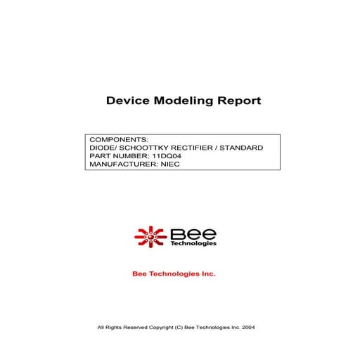 SPICE MODEL of 11DQ04 (Standard Model) in SPICE PARK | PDF | Free Download
