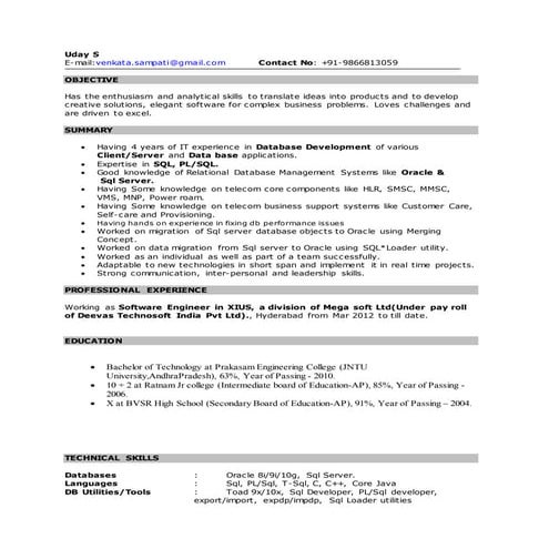 uday_plsql_3years_cv