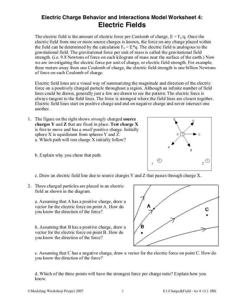 Free particle model worksheet 2 interactions