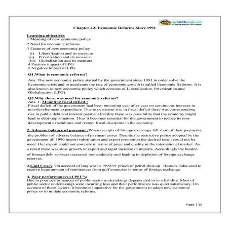 11 economics notes_ch12_economic_reforms_since_1991