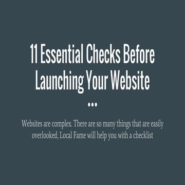 Website Launch Checklist | PDF