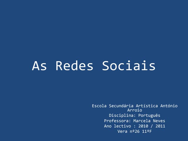 As Redes Sociais