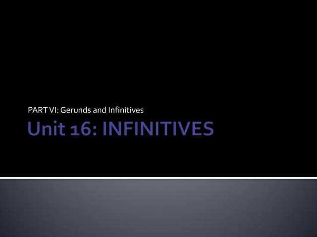 11 Grade   Infinitives