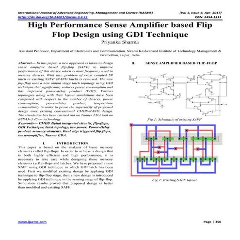 high performance sense amplifier based flip flop design using gdi technique