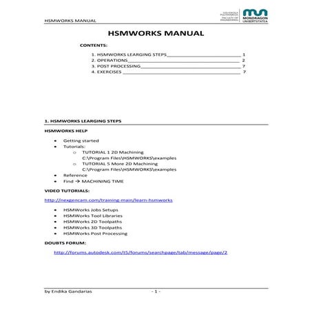HSMWORKS manual