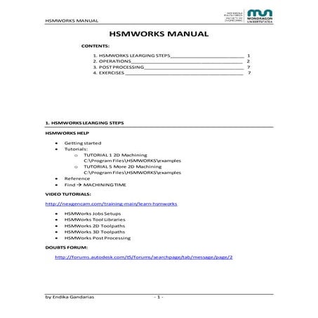 HSMWORKS manual
