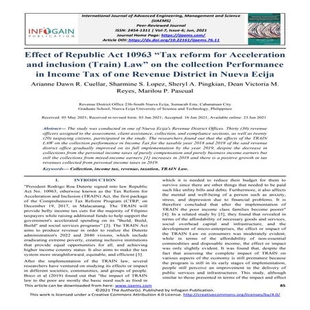 Effect of Republic Act 10963 “Tax reform for Acceleration and inclusion (Trai...