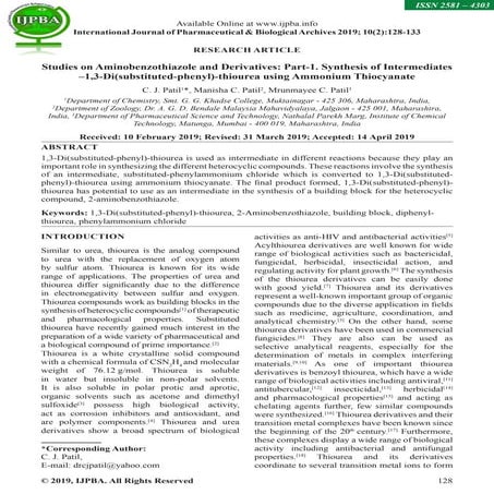 Studies on Aminobenzothiazole and Derivatives: Part-1. Synthesis of Intermedi...