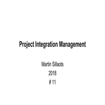 Project Integration Management