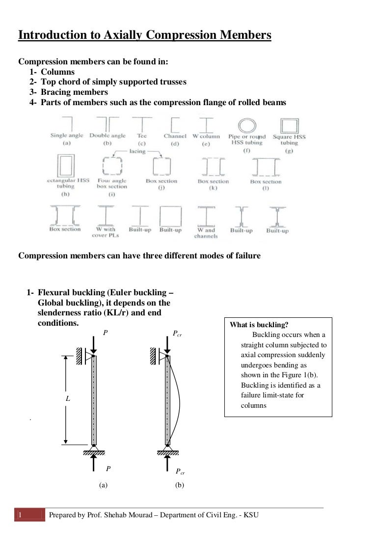 11Introduction to Axially Compression Members (Steel Structural Desi…