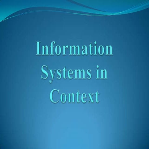 1.2) Information systems in context