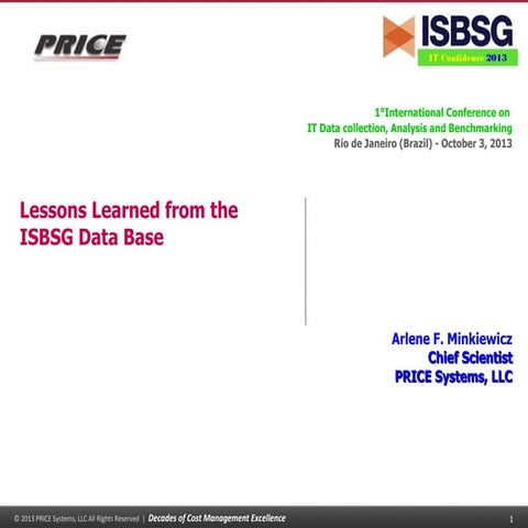 Minkiewicz - Lessons Learned from the ISBSG Database