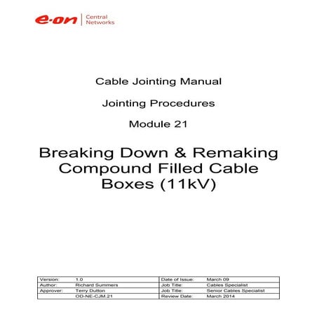 11kV Cable Box Terminations - Breaking Down & Remaking Compound Filled Cables...