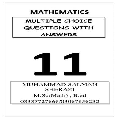 FSC part1 Math MCQS - 