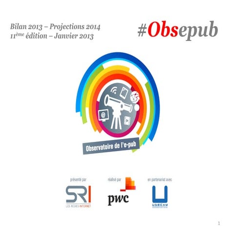 SRI - Observatoire de l'e-pub Bilan 2013
